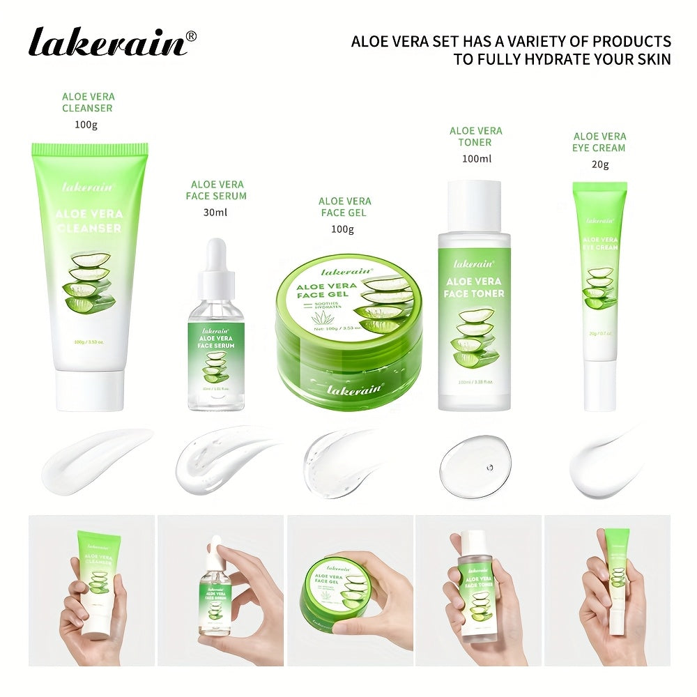 Zestaw Kosmetyków Lakerain Aloe Vera 7 szt. - Kompletna Pielęgnacja Twarzy