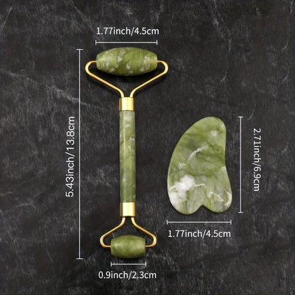 Zestaw Jade Roller i Gua Sha - Naturalny Masażer do Twarzy z Jadeitu