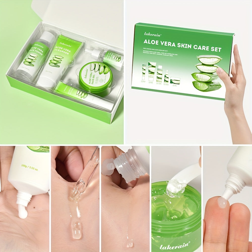 Zestaw Kosmetyków Lakerain Aloe Vera 7 szt. - Kompletna Pielęgnacja Twarzy