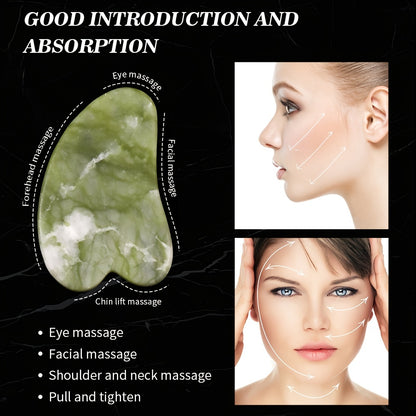 Zestaw Jade Roller i Gua Sha - Naturalny Masażer do Twarzy z Jadeitu
