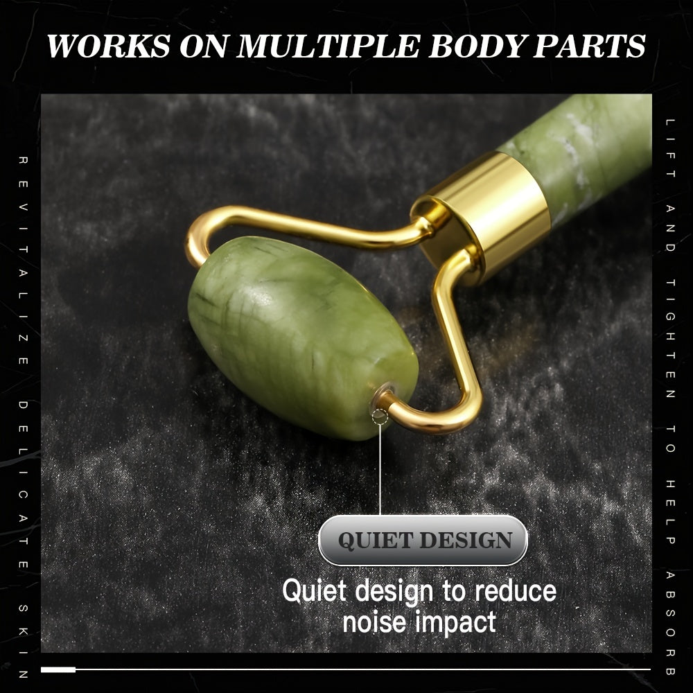Zestaw Jade Roller i Gua Sha - Naturalny Masażer do Twarzy z Jadeitu